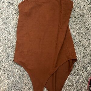 Forever 21 Rust Faux Suede Bodysuit - Size M